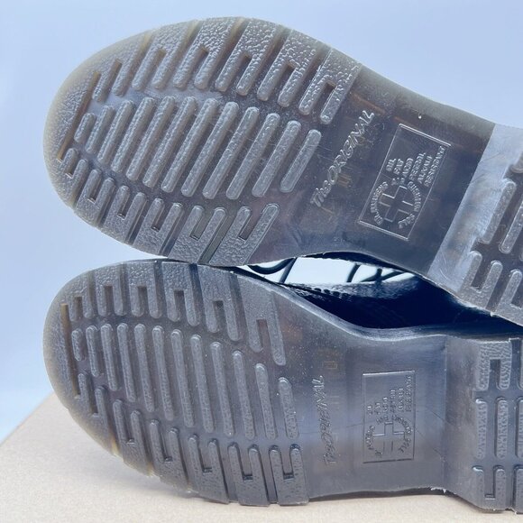 Dr. Martens 1460 8-Eye Lace Up Combat Boots Black Distressed Patent Leather US 6 - Picture 10 of 12